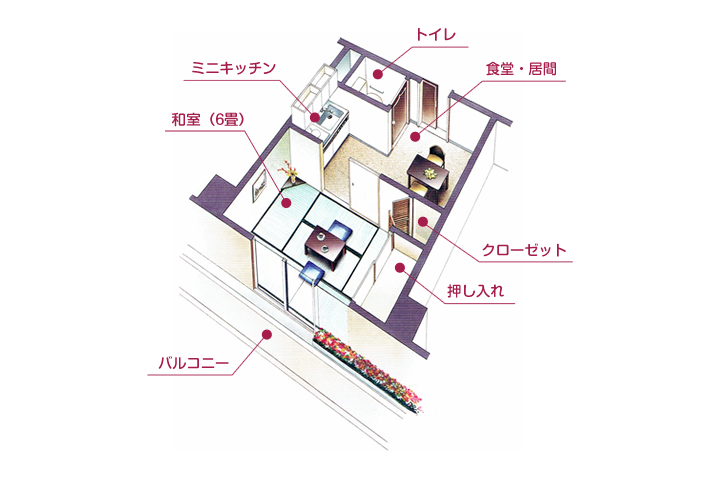 一人用居室 間取り図